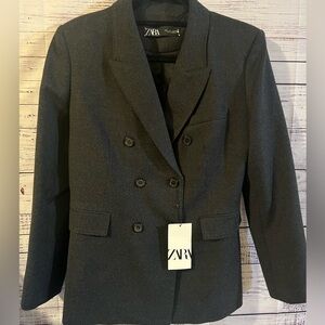 ZARA Double-Breasted Wool Blazer ZW Collection